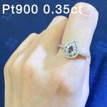 Pt900 ダイヤモンドリング 0.35ct ペアシェイプ プラチナ　アレキサンドライト