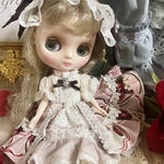 【オーダー品】いちご農園の女の子　ミディサイズ　ピンク　クリーム