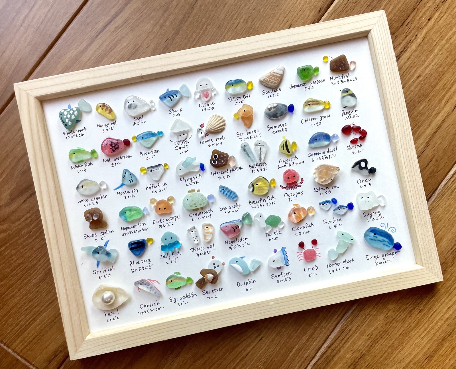 30種の鳥さん図鑑🐧🦜シーグラスアート☆No.92 図鑑 鳥 置物 欧米 A5