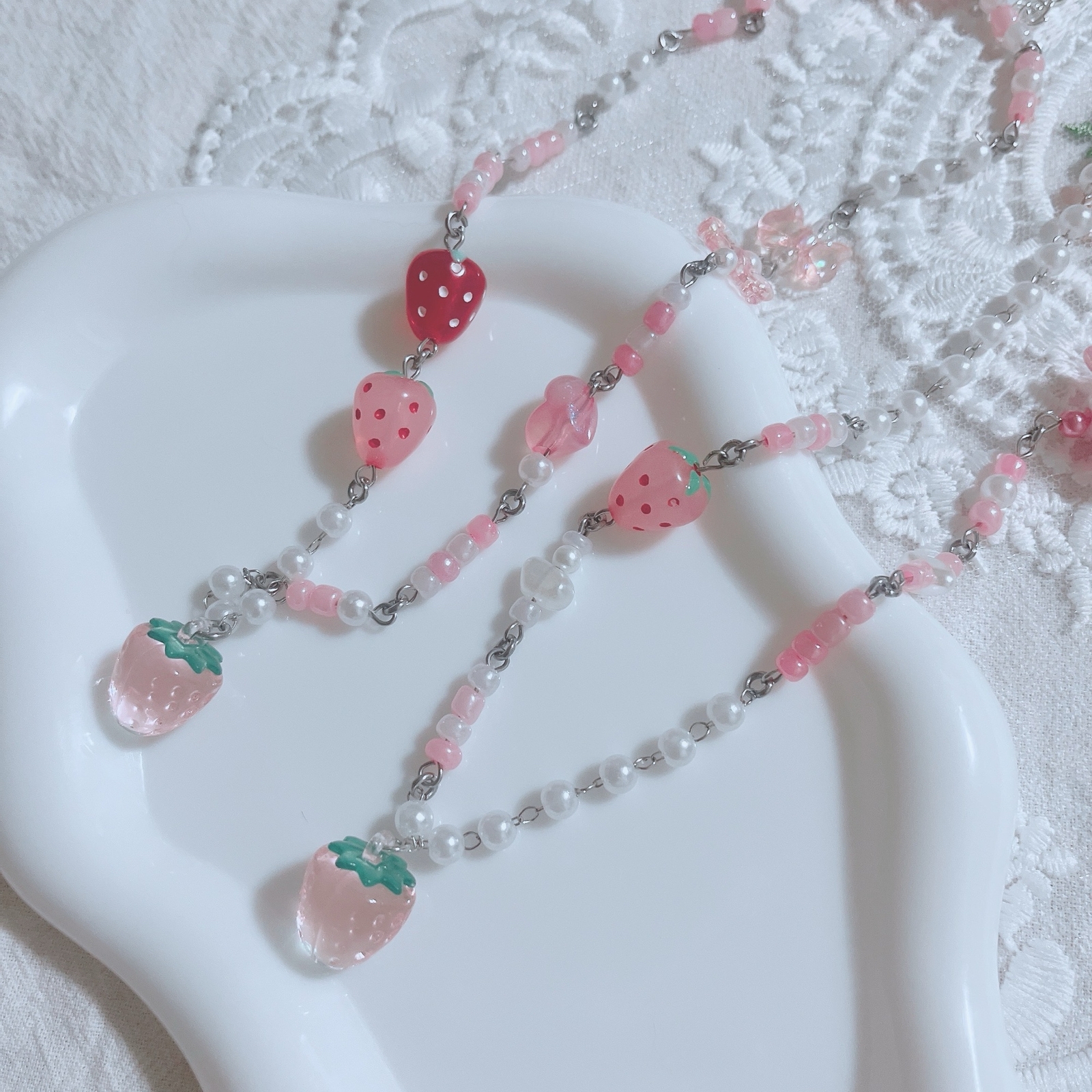⟡.*かわいい苺のビーズネックレス⟡.* 全2種 - bomshop | minne byGMO