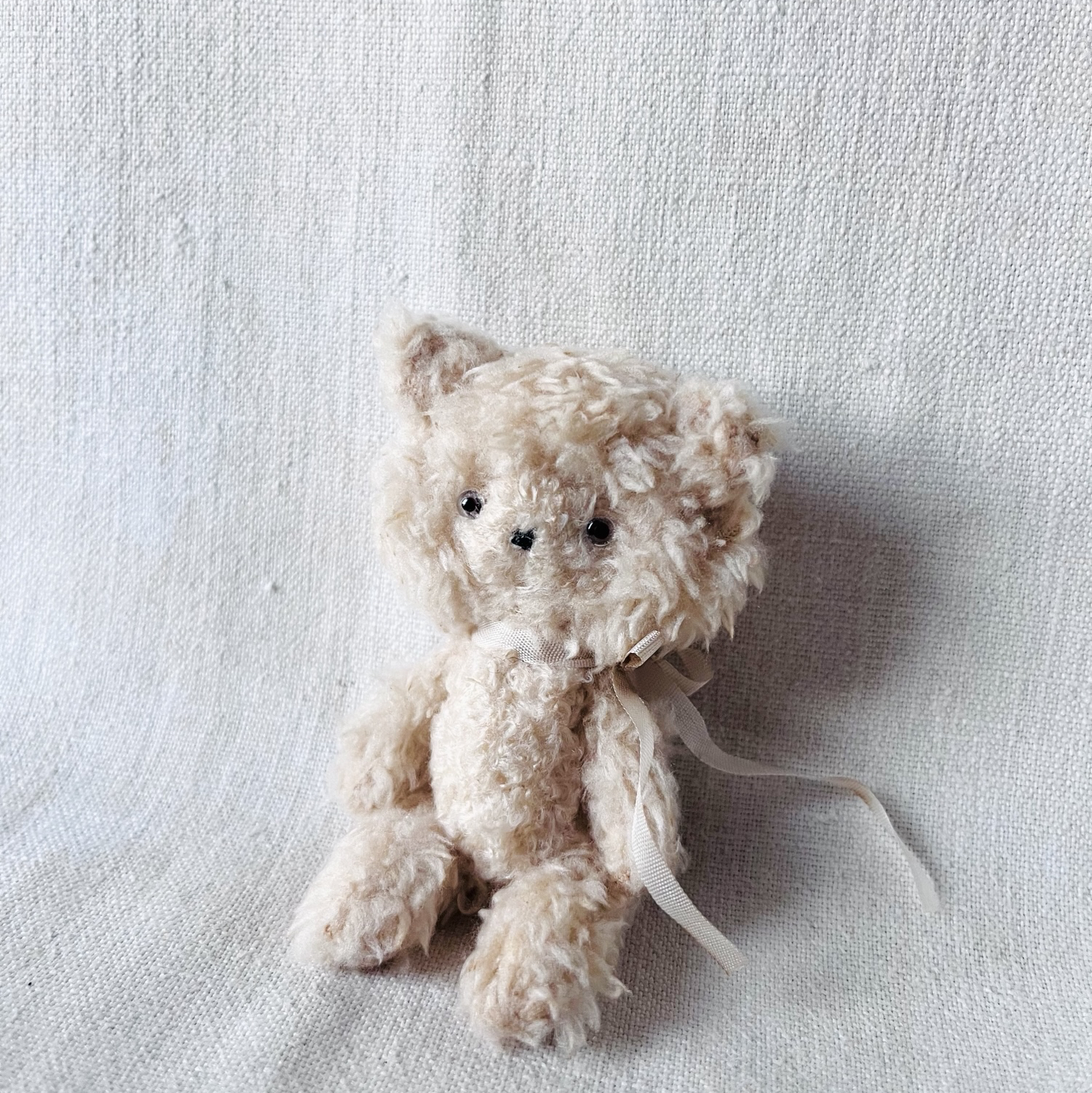 紅茶染めパンダくま【11cm】小さなぬいぐるみ／ハンドメイド