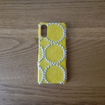 ミナペルホネン タンバリン イエロー×ライトグレー 受注作成　mina perhonen iPhoneケース iPhoneカバー スマホケース スマホカバー