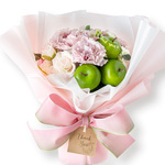 💐そのまま飾れる花束🍏手書きメッセージりんごのスタンディングブーケ💐ThankYou／母の日／インテリア 🚛60サイズ 🎁ラッピング込の完成品