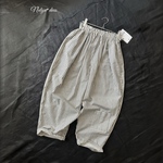 cotton100ゴムパンツ/丈87ストライプボールパンツ