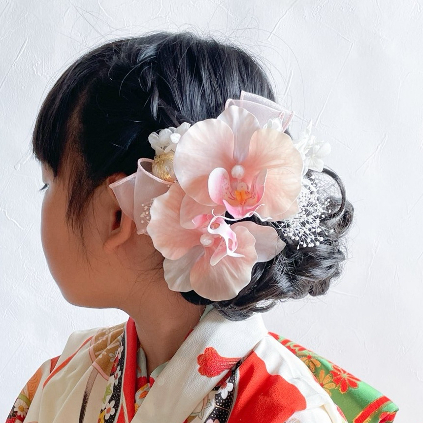 七五三 髪飾り 3歳 7歳 ダリア 髪かざり 浴衣 夏祭り 753 しちごさん