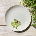 四葉のクローバーとてんとう虫のプレート　直径15cm