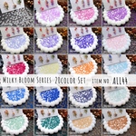 ALL44  【20色×各1 セット】【5.5mm】 Milky Bloom Series オリジナル♪手染めビーズ  フラワービーズ