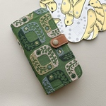 本革&ミナペルホネン　手帳型スマホケース　iPhoneケース　レザー　lolo ロロ　green Android 全機種対応