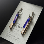 【7/24 21時販売】紫夜霞 SHIYAKA ピアス【大人 モード 紫 青 アクリルピアス 軽い 揺れる シンプル】