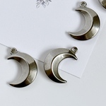 514) ［ステンレス］三日月チャーム（18×14mm・1個） / シルバー / ピアス・イヤリング素材