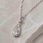 ≡N002≡ silver925 ネックレス 雫 ドロップ キュービックジルコニア シルバー925 お洒落 可愛い シンプル