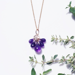 バッカスの葡萄・ドロップカットアメジストの房ネックレス　～Bacchus's grape