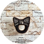 Sunglasses Holder black 〜Coup de Coeur〜ビーズ刺繍ブローチ