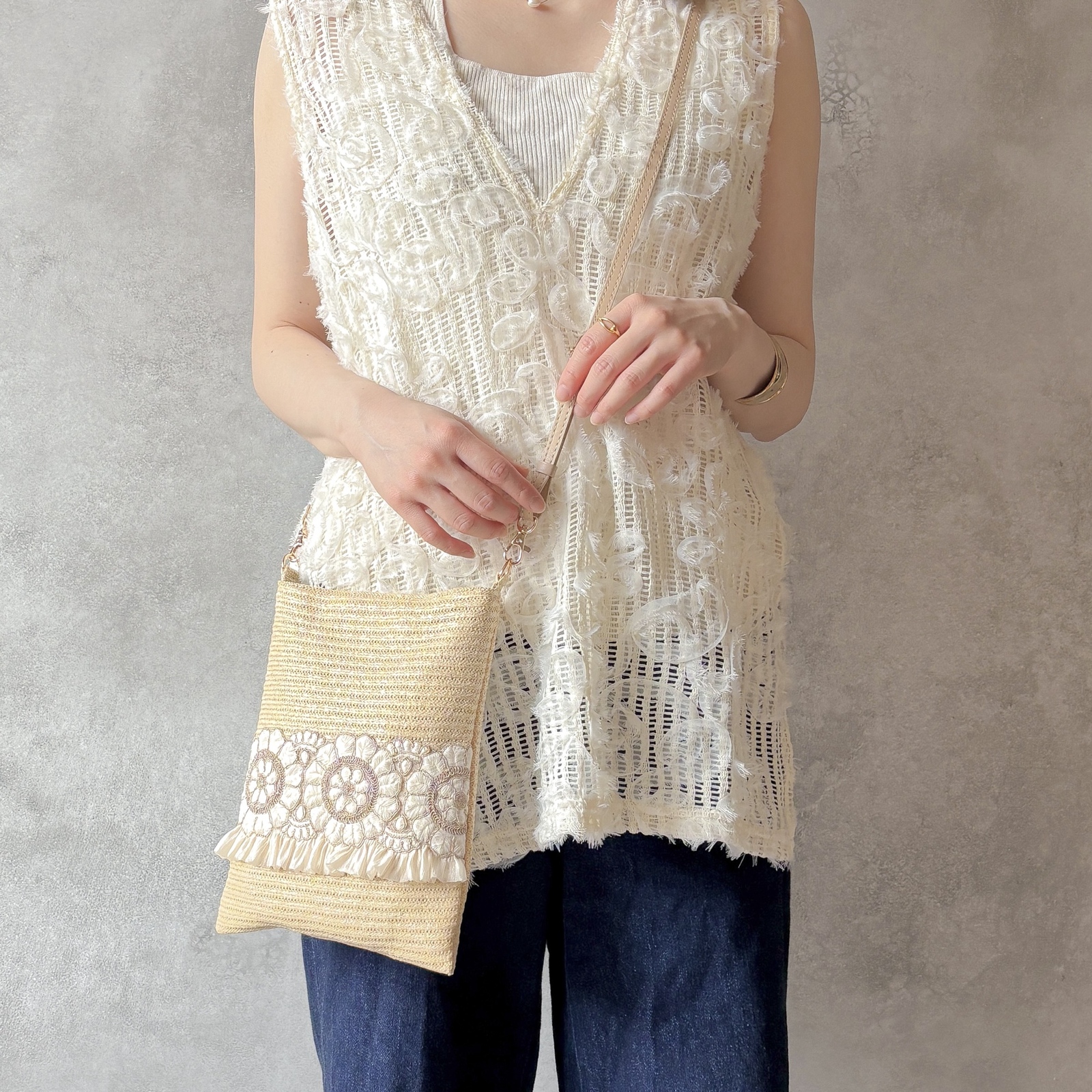 インド刺繍リボンの合皮トートバッグ】 インド刺繍バッグ トートバッグ