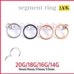 【組み合わせ自由！ 】2個セット　ボディピアス 20G 18G 16G 14G 軟骨ピアス 着脱簡単リング セグメントクリッカー 4色 ワンタッチ シンプル　フープ　両耳
