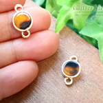 ※送料無料　4個セット☆台座付き　べっ甲　円形コネクター　10mm　