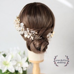 【new】№73　ディップフラワー　アメリカンフラワー　白　お花モチーフ　ヘッドドレス　ウェディングアクセサリー　小枝アクセサリー　ブライダルアクセサリー　ウェディングヘアアクセサリー  花　ホワイト