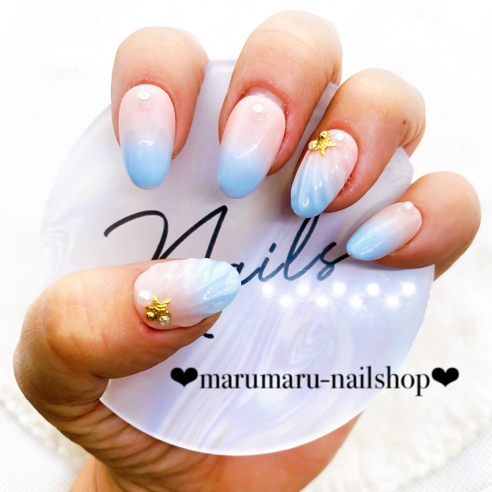 ネイルチップ オーダー カラフル水面ネイル - ❤︎marumaru-nailshop