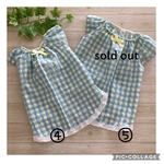 夏物SALE！完成品☆ギンガムチェックリップルのふんわりワンピース④⑤
