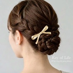▶︎大人可愛いリボンヘアクリップ 上品 シンプル ヘアアクセサリー 簡単ヘアアレンジ♪