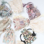 ミニミニ巾着3個セット　インド刺繍リボン