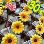 【送料無料】🌻向日葵チェックリボン🌻業務用チョーカー【２０本】トリミングチョーカー　ひまわり