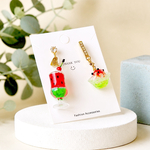 数量限定❣️ ハンドメイド ピアス イヤリング スイカ🍉 パフェ＆かき氷🍧 夏 アシンメトリー レディース アクセサリー 