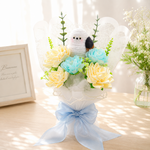 【シマエナガ】ダリアブーケ | リボンフラワー | 枯れない花｜誕生日プレゼント・結婚祝い