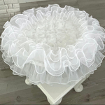 ブーケカフェマット❀.*ホワイト💐犬用 直径54cm《着座35cm》【受注製作】