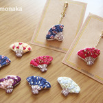 扇子の刺繍イヤリング(片耳)