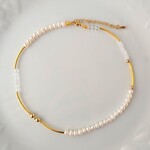 金具選択・長さ延長可能なビーズ×メタルネックレス fit you.line【Dew】｜クリア/パール/ゴールド/サージカルステンレスセットでよりお得/マグネット・アジャスター・マンテル/金属アレ対応