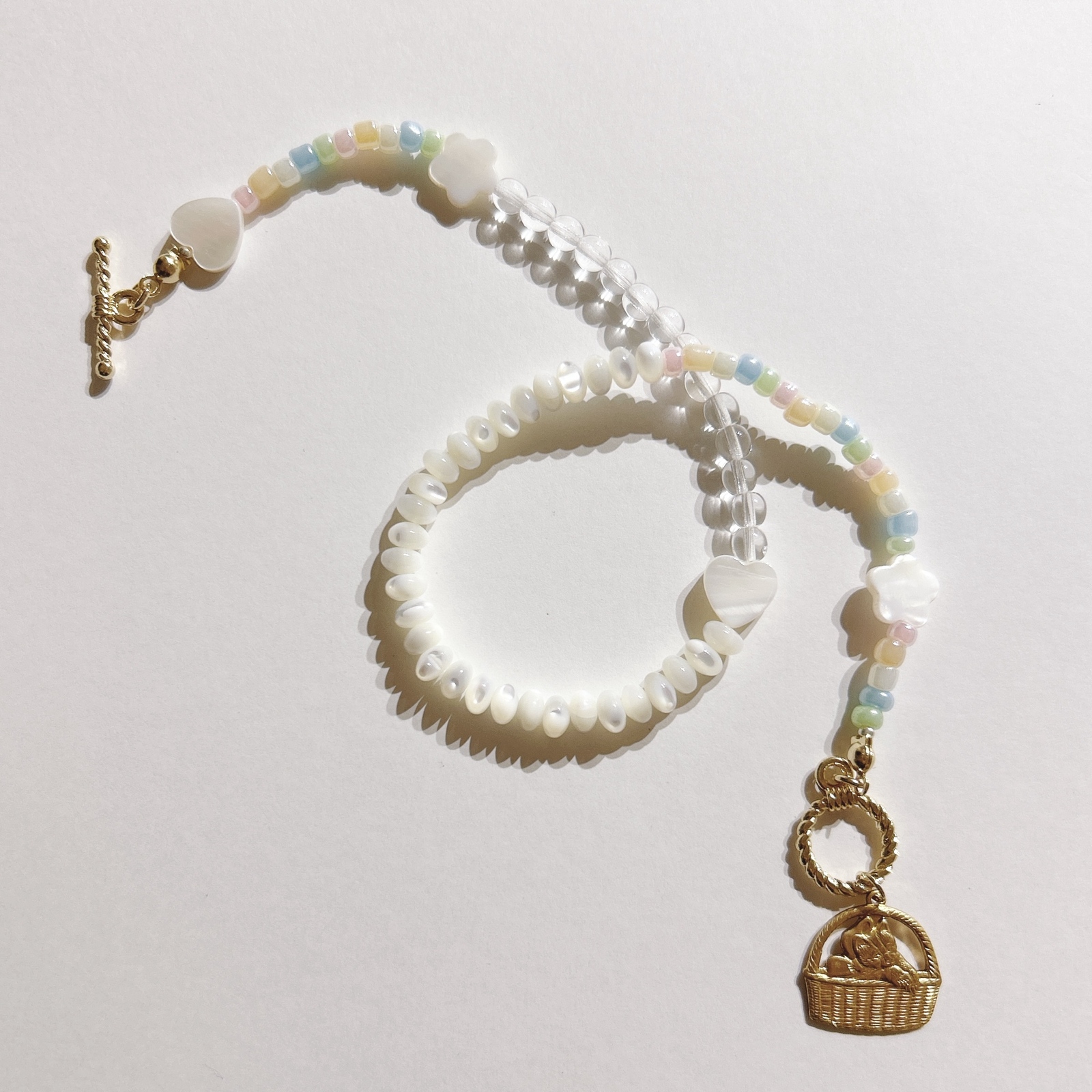 no.669／a'moureveビーズアクセサリー ハンドメイド 古着 韓国 - 𝔸