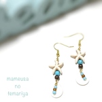 マザーオブパールと海のピアス