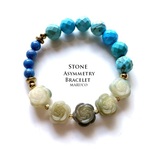 BL25-997ターコイズ+FLOWER ASYMMETRY 17㎝*天然石ブレスレット　[送料無料] 　