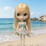 水着 いちご柄グリーン  ネオブライスサイズ
