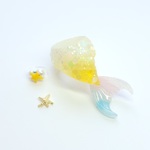 キラキラ人魚　SSサイズ　ホワイト×イエロー　レモン　お花　かき氷　練乳　イエロー　黄色