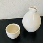 椿徳利猪口セット  白