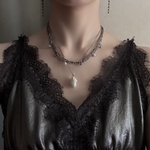 【 sweet pearl necklace 】淡水パールとシルバーのステンレスネックレス