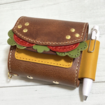 （受注生産）ハンバーガー！🍔　M3穴バインダー　システム手帳　本革　イタリアンレザー　リフィル８✖︎6cm専用
