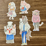 大きめ どうぶつたちのフレークシール