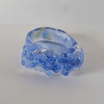 瑠璃色を使ったアジサイの指輪