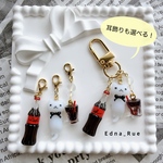 🥤コーラ大好きキョムキョム🐱チャーム/キーホルダー/ピアス/イヤリング/レジン/ねこ/猫/ネコ
