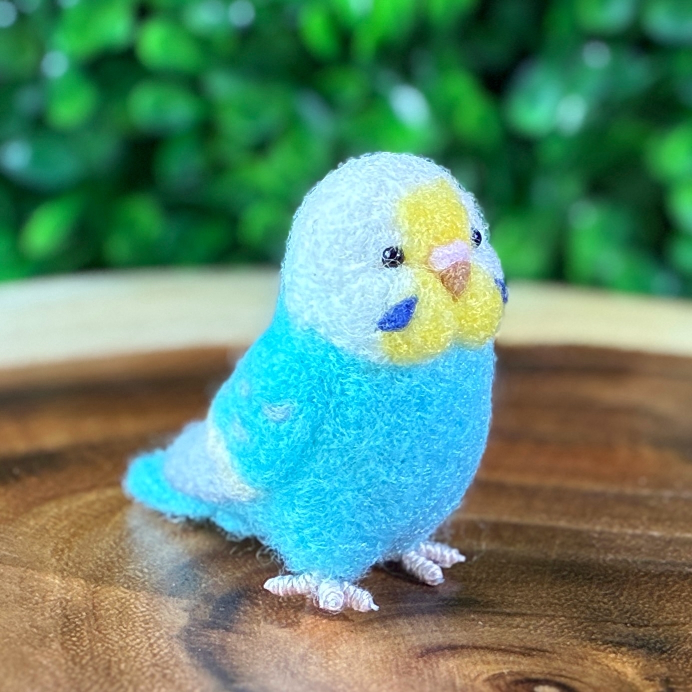 羊毛フェルト リアル セキセイインコ（スパングル） - 羊毛フェルト