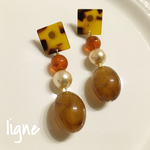 *べっ甲×流行大振り ピアス
