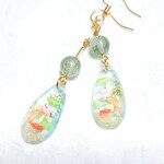 蓮と金魚の和風ピアス