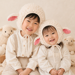 ​【2027年干支・未🐏⸒⸒】もこもこひつじさんのベビー＆キッズ手編みニット帽･年賀状フォトニューボーンフォト