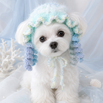 犬猫用 🐾 ゆらゆらクラゲの帽子 〜ライトグリーン〜