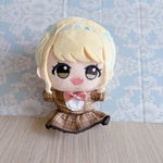 ちびぐるみ ぬい服 10cm チェック柄ワンピース ベージュ