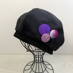 TOPI  着物リメイクのベレー帽（くるみボタン）
