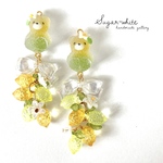sugar candy bear 《 citrus lemon 》 ✵ シトラスレモンキャンディのくまさんの耳飾り      🍋 ピアス / イヤリング 